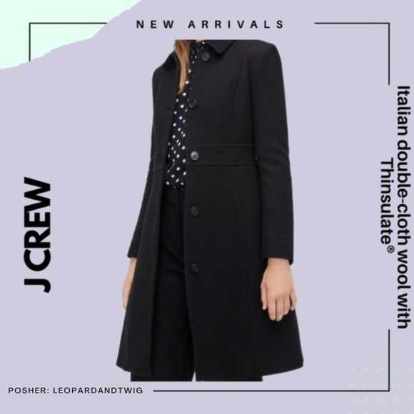 J Crew Classic lady day coat in Italian double-cloth wool with Thinsulate®